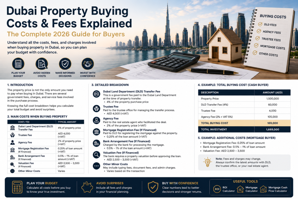 Dubai Property Buying Costs Explained: Fees, Transfer Costs and Mortgage Costs