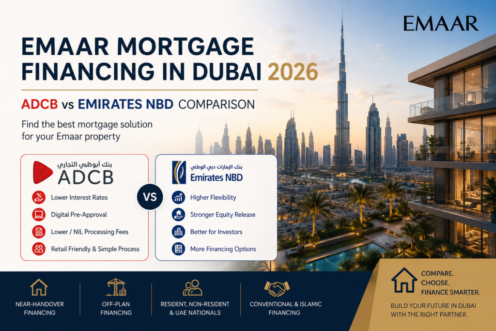 Emaar Mortgage Financing in Dubai (2026): ADCB vs Emirates NBD Comparison